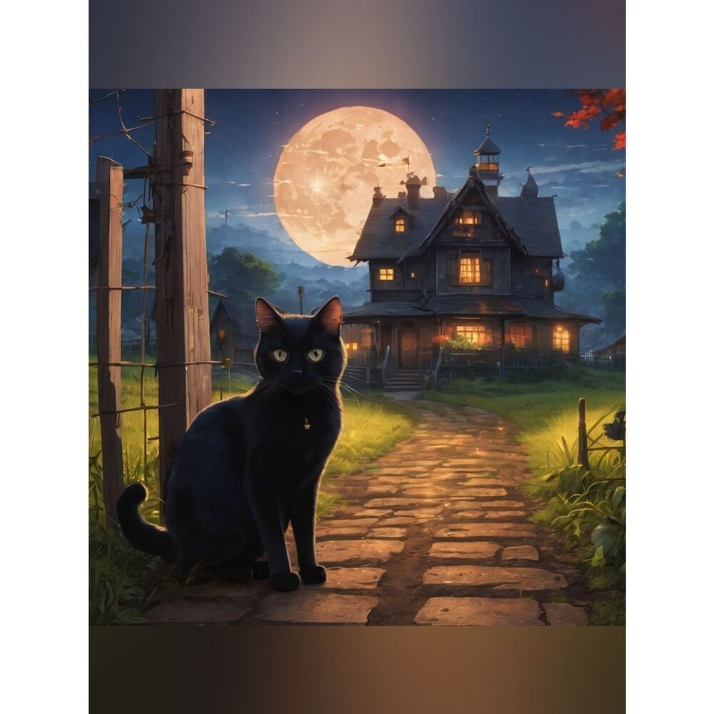 Black Cat Custom Fridge Magnet Large Home Kitchen Decor